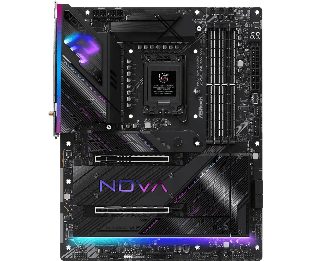 PHANTOM GAMING Z790 Nova WiFi LGA 1700 Socket Intel Motherboard | 90 - MXBMB0 - A0UAYZ - Vektra Computers LLC PHANTOM GAMING Z790 Nova WiFi LGA 1700 Socket Intel Motherboard | 90 - MXBMB0 - A0UAYZ - Vektra Computers LLC